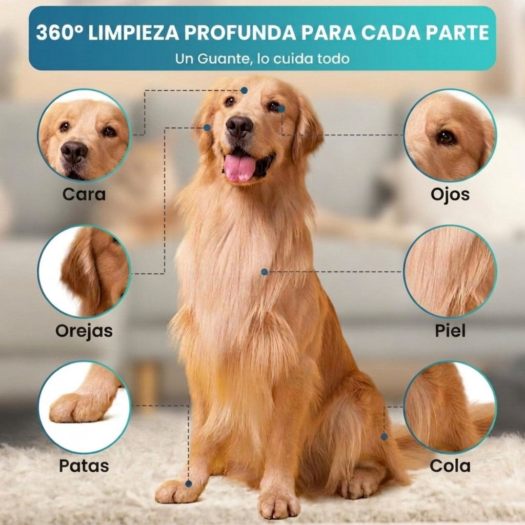 Minesoya® Guantes Limpiadores Sin Enjuague para Perros y Gatos