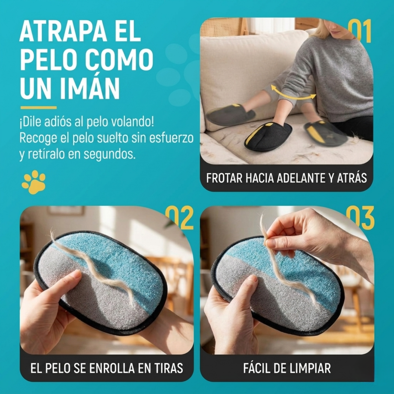 Guante Quitapelos para Perros y Gatos