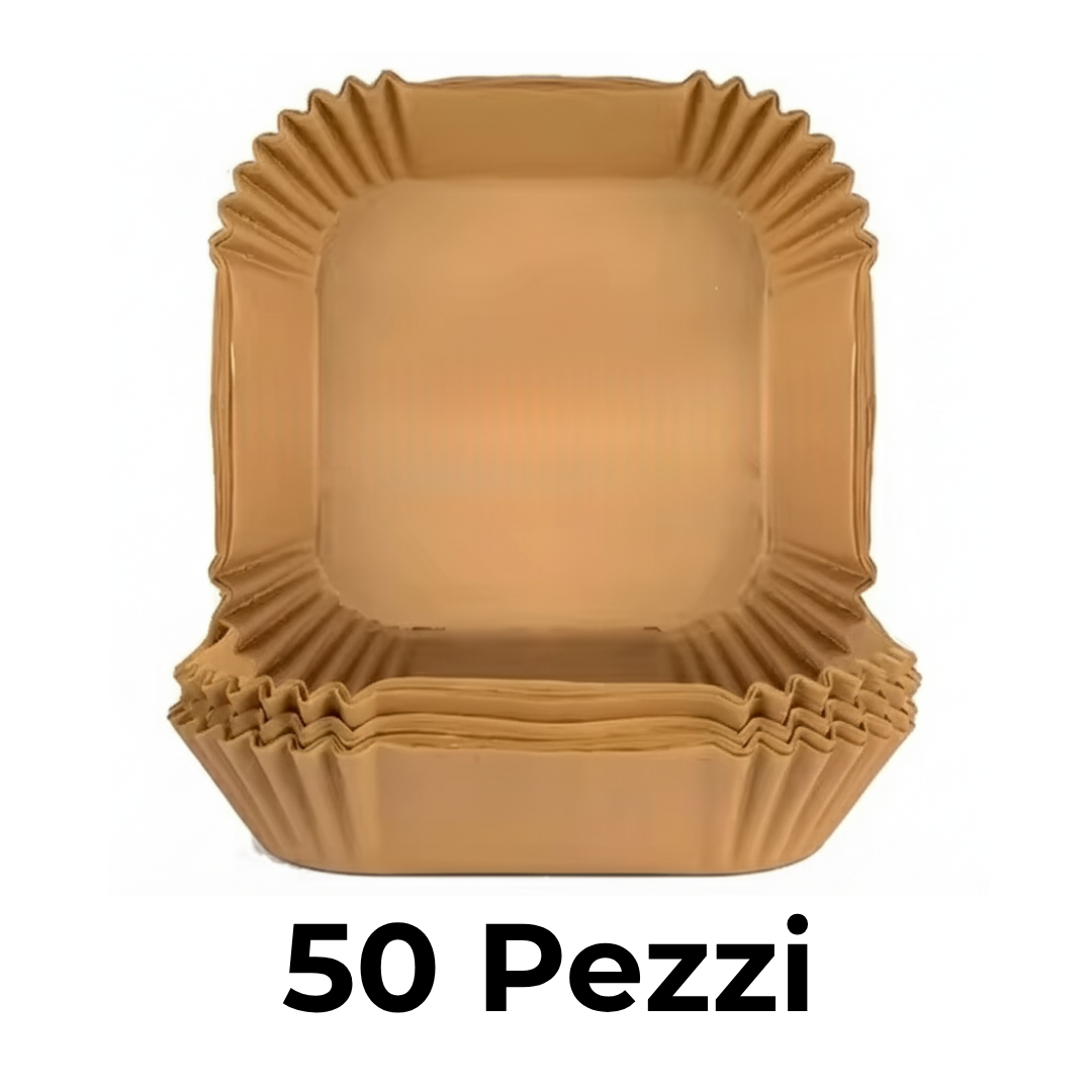 50 Pezzi Carta Antiaderente Rotonda per Air Fryer – Carta da Forno Monouso