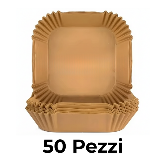 50 Pezzi Carta Antiaderente Rotonda per Air Fryer – Carta da Forno Monouso