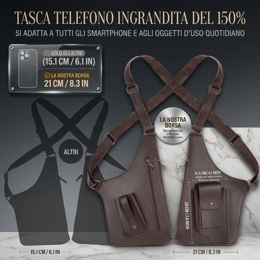 Minesoya® Borsa Sottobraccio Antifurto
