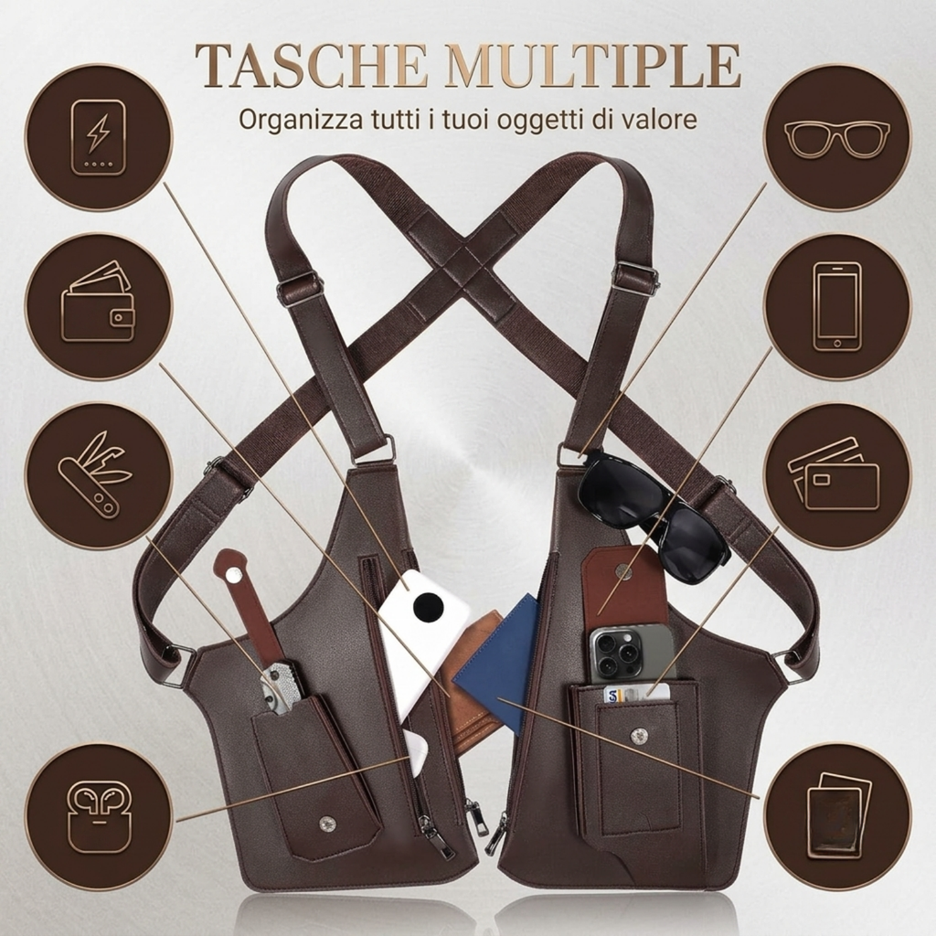 Minesoya® Borsa Sottobraccio Antifurto